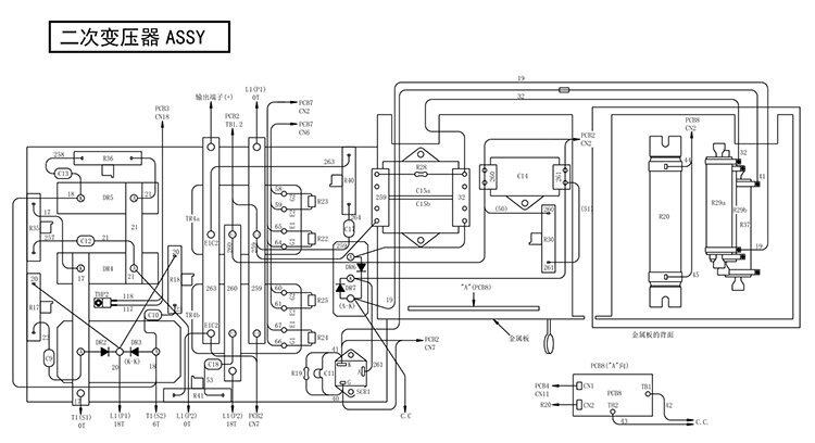 OTC AVP360 二次變壓器 ASSY 零部件圖