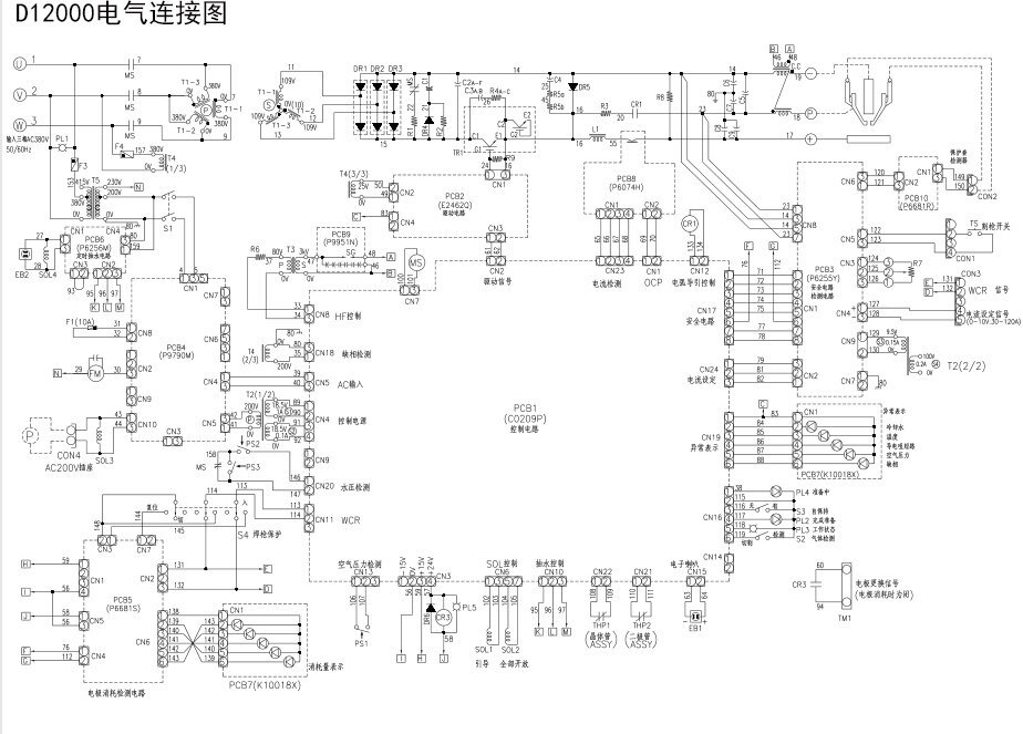 OTC Daihen (歐地希) D12000 電氣連接圖