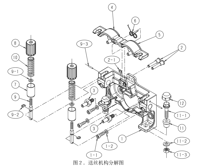 OTC送絲機(jī) CM7402/CMW-742-C 送絲機(jī)構(gòu)分解圖