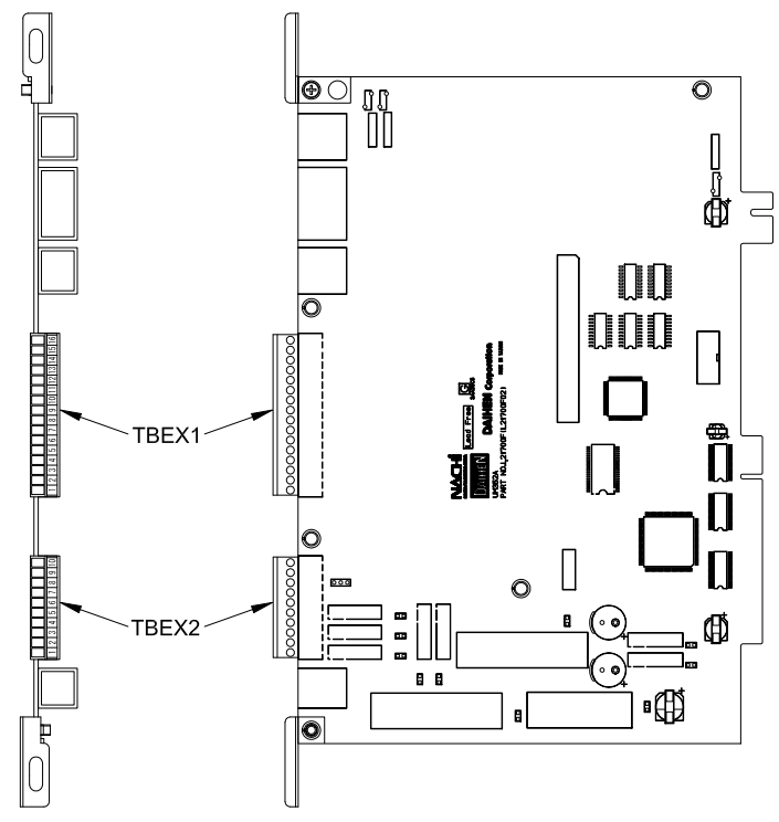 OTC焊接機(jī)器人控制柜端子臺(tái)TBEX1和TBEX2實(shí)物位置示意圖