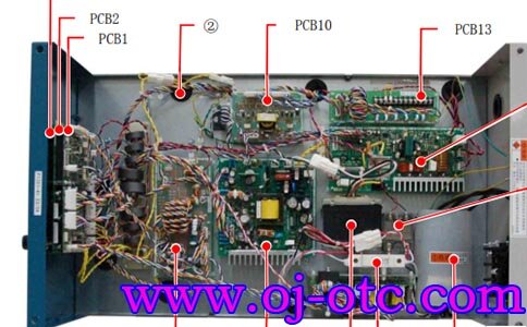 OTC ADP400 焊機(jī)內(nèi)部結(jié)構(gòu) 俯視圖 PCB2 位置